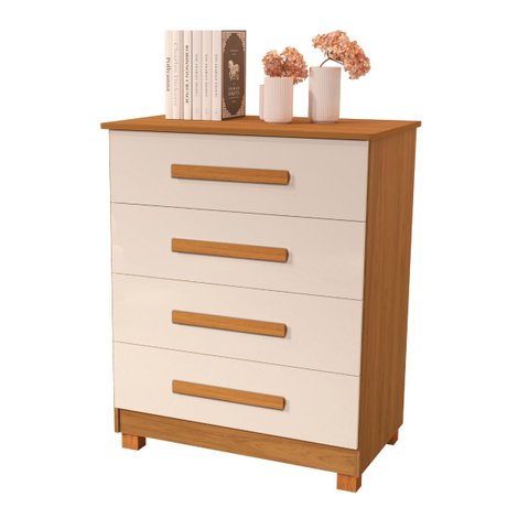 Cômoda para Quarto Casal Mdf 4 Gavetas Suiça Basoto Brasil