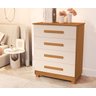 Cômoda para Quarto Casal Mdf 4 Gavetas Suiça Basoto Brasil - 2