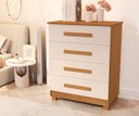 Ver imagem 2 de Cômoda para Quarto Casal Mdf 4 Gavetas Suiça Basoto Brasil