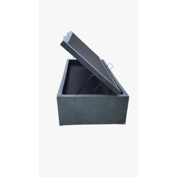 Bicama Box Baú Solteiro Com Auxiliar De Molas 3x1 - Suede Cinza - 88x188 - 4