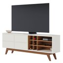 Ver imagem 1 de Rack para Sala Bancada de TV 70 Pol. 180cm Norena C05 Off White Matte/Freijó - Mpozenato