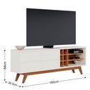 Ver imagem 4 de Rack para Sala Bancada de TV 70 Pol. 180cm Norena C05 Off White Matte/Freijó - Mpozenato
