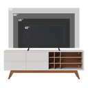 Ver imagem 7 de Rack para Sala Bancada de TV 70 Pol. 180cm Norena C05 Off White Matte/Freijó - Mpozenato