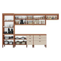 Cozinha Completa Modulada Tuboarte Ágata 100% MDF com 2 Balcões 11 Portas e 6 Gavetas - 2