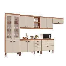 Cozinha Completa Modulada Tuboarte Ágata 100% MDF com 2 Balcões 11 Portas e 6 Gavetas - 4
