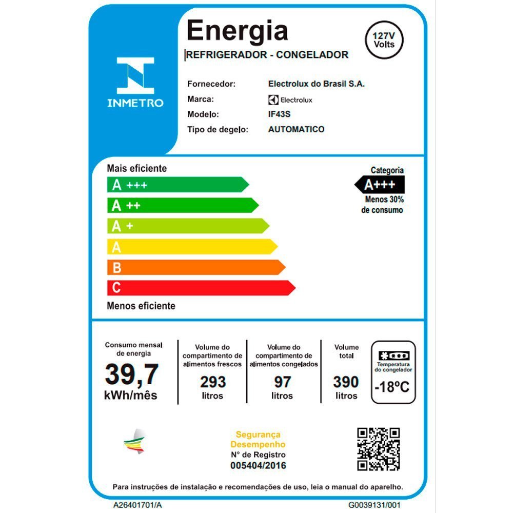 Geladeira Electrolux Inverter Frost Free Auto Sense 390 L Inox Look IF43S - 14