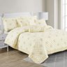 Colcha Cobre Leito Royalle King Size 6 Peças 100% Algodão Percal 200 Fios Almofada Rolinho Vanilla - 1