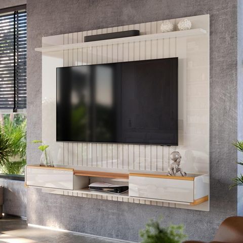 Painel Tv até 70 Polegadas Ripado Atlas 1,86m Lukaliam Móveis