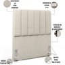 Cabeceira Cama Box Solteiro 100 cm Dália W01 Linho Champanhe - Lyam Decor - 4