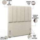 Ver imagem 4 de Cabeceira Cama Box Solteiro 100 cm Dália W01 Linho Champanhe - Lyam Decor