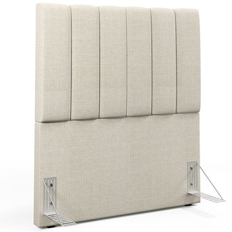 Cabeceira Cama Box Solteiro 100 cm Dália W01 Linho Champanhe - Lyam Decor