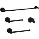 Ver imagem 1 de Jogo Acessorios Preto Fosco Kit Banheiro Aço Inox 4 Peças Papeleira Cabide Suporte Porta Toalha
