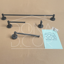 Ver imagem 6 de Jogo Acessorios Preto Fosco Kit Banheiro Aço Inox 4 Peças Papeleira Cabide Suporte Porta Toalha