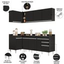 Ver imagem 3 de Armário de Cozinha Modulado de Canto Direito 4 Peças Cp41 Balcão com Tampo Preto - Lumil Lumil Móvei