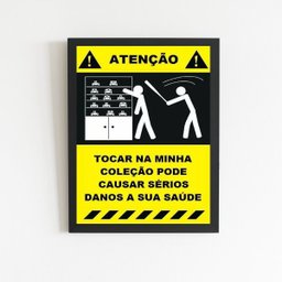 Quadro Placa Não Toque Na Coleção 33x24cm:Madeira preta - 1