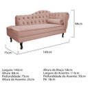 Ver imagem 5 de Kit Diva Recamier Diana 140cm Lado Esquerdo e 01 Poltrona Classic Suede - Doce Sonho Móveis RECAMIER