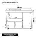 Ver imagem 4 de Balcão para Cooktop Anna 114cm 03 Portas com Tampo Recortado Branco - Desk Design