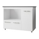 Ver imagem 6 de Balcão para Cooktop Anna 114cm 03 Portas com Tampo Recortado Branco - Desk Design