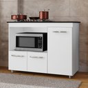 Ver imagem 2 de Balcão para Cooktop Anna 114cm 03 Portas com Tampo Recortado Branco - Desk Design