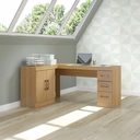 Ver imagem 2 de Mesa de Escritório Escrivaninha Tek de Canto 2 Portas 3 Gavetas Soluzione