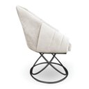 Ver imagem 5 de Kit 6 Poltronas Luxo Alana Suede Bege Base Luxo Preto - Pallazio