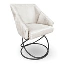 Ver imagem 2 de Kit 6 Poltronas Luxo Alana Suede Bege Base Luxo Preto - Pallazio