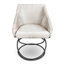 Ver imagem 4 de Kit 6 Poltronas Luxo Alana Suede Bege Base Luxo Preto - Pallazio