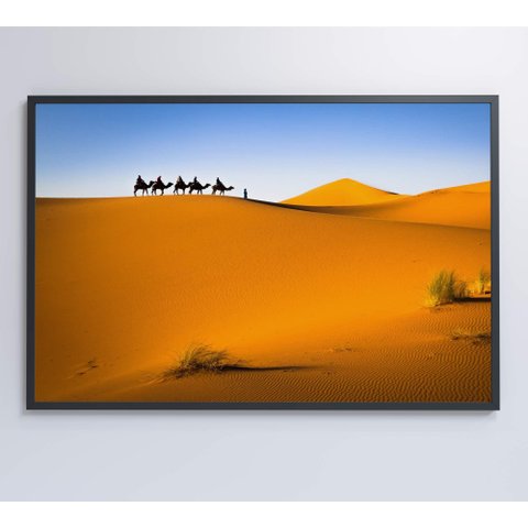 Quadro Camelos Deserto Saara Decor&quadros Nat150 90x60 Cm Vidro Impresso