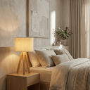 Ver imagem 3 de Abajur de Mesa com Tripé de Madeira e Cúpula Off White - Licht Haus