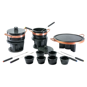 Kit Fondue Pedra Sabão Completo 18 Pçs Chapa 27 Cm São José