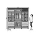 Ver imagem 2 de Guarda Roupa 6 Portas e 6 Gavetas C/ Pés Andréas Cinza/nature - Henn