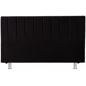 Cabeceira Cama de King 193x110 Suede Preto Keiko Colchões