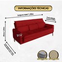 Ver imagem 5 de Sofá Cama Rivieira 1.50m - Vermelho