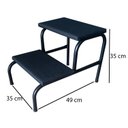 Ver imagem 2 de Escada Clínica de 2 Degraus Preta Medcombo Escada Clínica de 2 Degraus Piso em Mdf com Antiderrapant