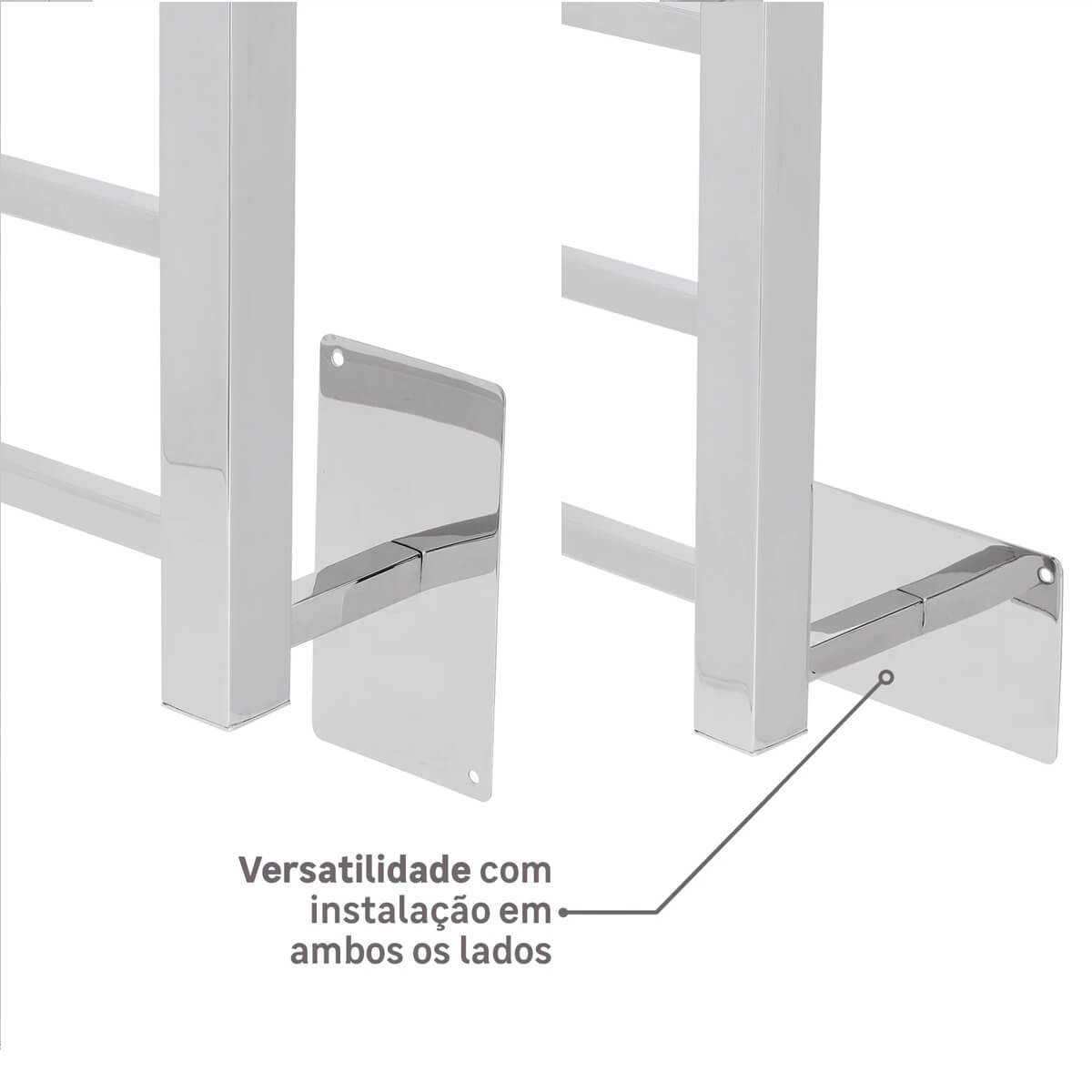 Toalheiro Térmico Quada Fio Oculto Bivolt Crismoe Secador de Toalhas Elétrico Aquecido Inox - 7