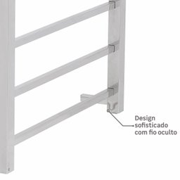 Toalheiro Térmico Quada Fio Oculto Bivolt Crismoe Secador de Toalhas Elétrico Aquecido Inox - 3
