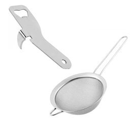 Peneira e Abridor de Garrafa Lata Em Aço Inox Para Cozinha Profissional - 1