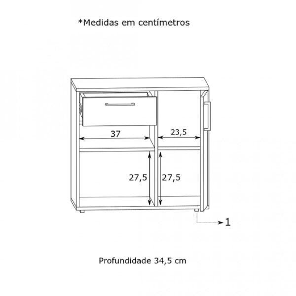 Balcão 1 Porta 1 Gaveta 2 Nichos Est016 Estilare - 4