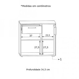 Balcão 1 Porta 1 Gaveta 2 Nichos Est016 Estilare - 4