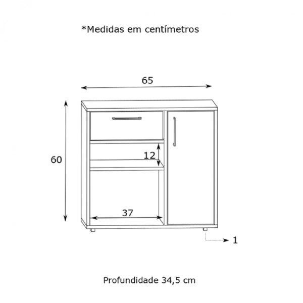 Balcão 1 Porta 1 Gaveta 2 Nichos Est016 Estilare - 3