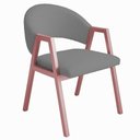 Ver imagem 1 de Cadeira de Jantar Antonella Boucle Estilo Poltrona com Pés Rosê - 7 Decor Cinza Escuro
