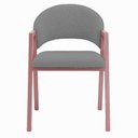 Ver imagem 3 de Cadeira de Jantar Antonella Boucle Estilo Poltrona com Pés Rosê - 7 Decor Cinza Escuro