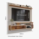 Ver imagem 2 de Painel Home para Tv Sala Quarto até 65 Polegadas 200cm Mdf Branco Off White Nature 1 Porta de