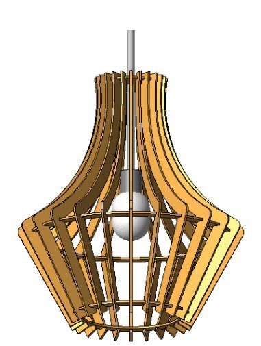 Luminária Teto tipo Pendente em MDF - Completa - Cor: Preta - 1
