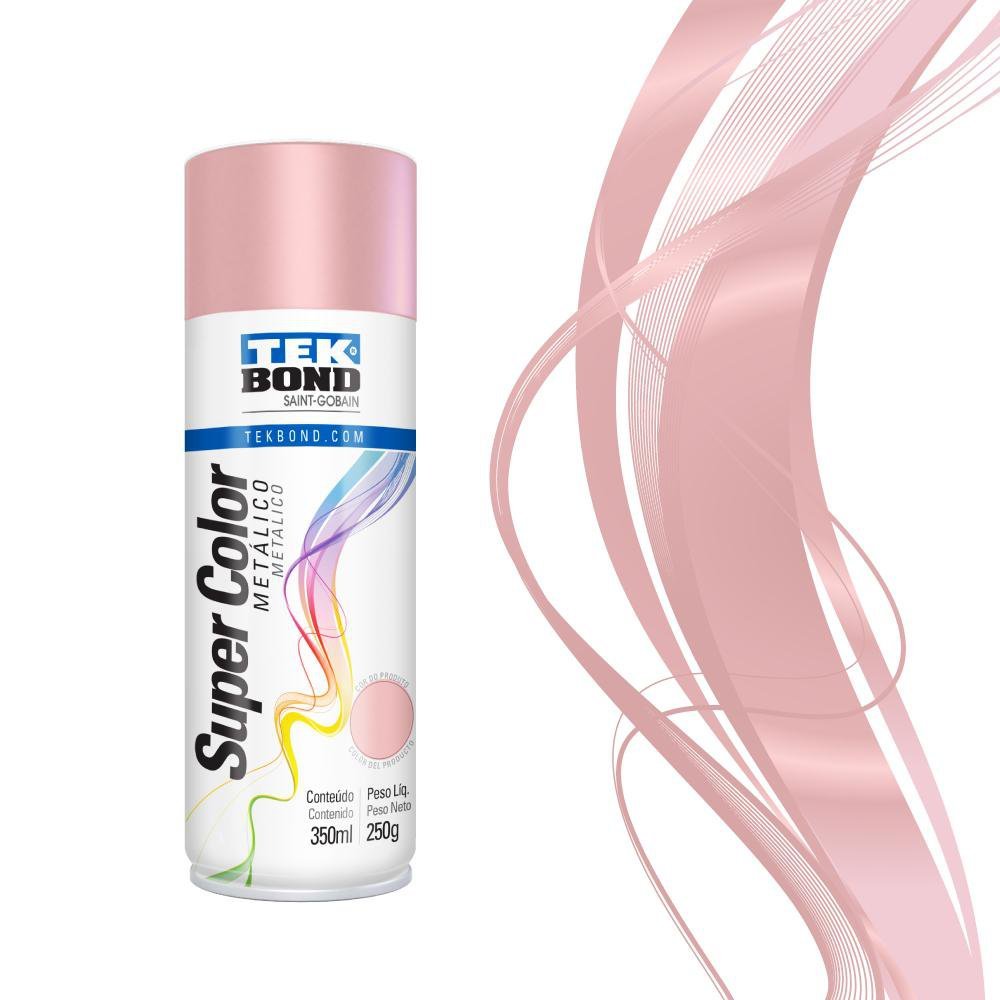 Tinta Spray Metálico Rosa Millennial 350ml 250g - Tekbond