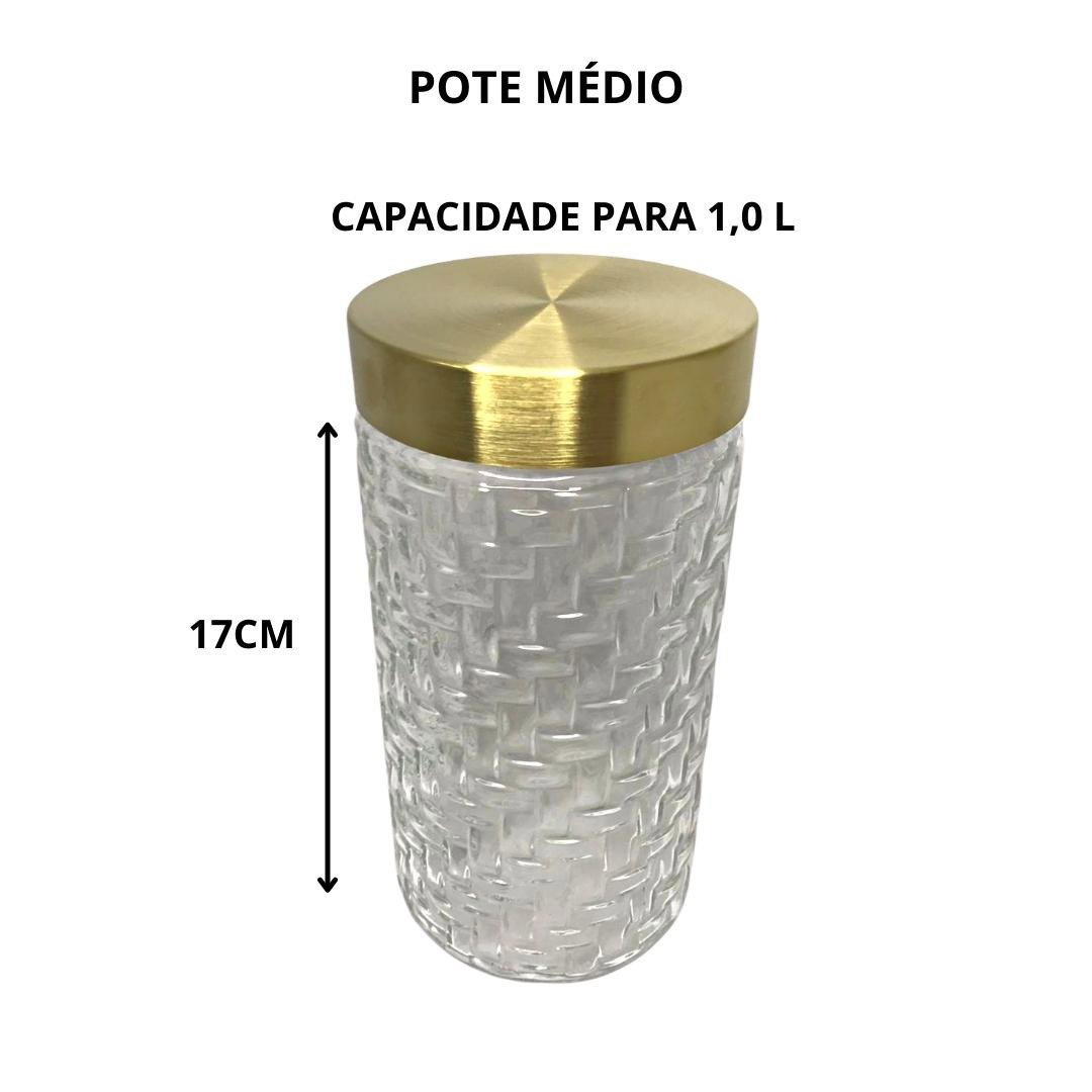 Kit 3 Porta Codimentos Dourado Aço Inox Fineza - 4