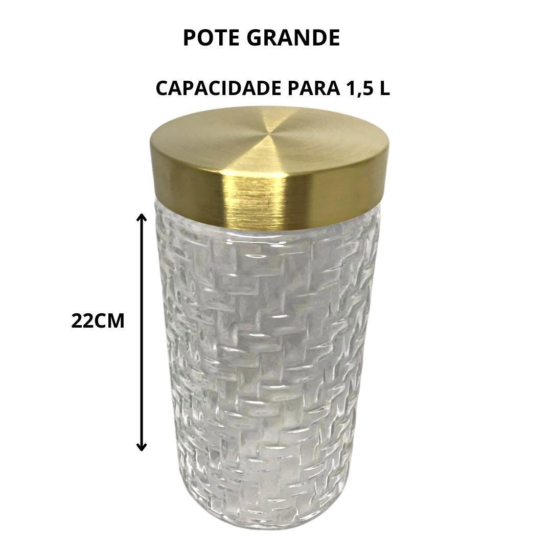 Kit 3 Porta Codimentos Dourado Aço Inox Fineza - 5