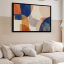Ver imagem 2 de Quadro Decorativo Laranja Azul Abstrato - 50x70cm:moldura Branca