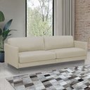 Ver imagem 1 de Sofá Decorativo Anthony 4 Lugares Sala de Estar 270cm Pés em Aço Couro Bege G88 - Gran Belo