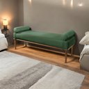 Ver imagem 1 de Recamier Puff Luxo Madeira Maciça Berlim Verde